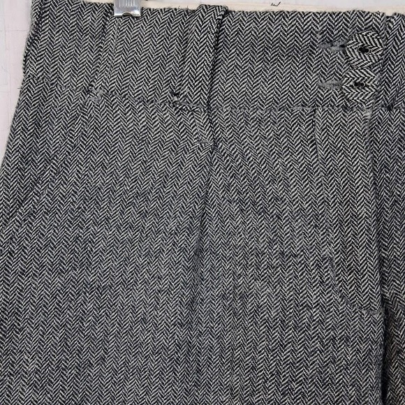 Vintage OLD NAVY 8 Gray Pants Herringbone Tweed Wide Leg Wool Blend Office - Picture 3 of 8